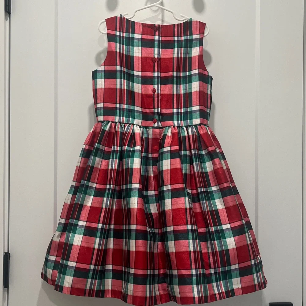 Gymboree Red & Green Plaid Holiday Tartan Sleeveless Party Dress, size 7 Girls